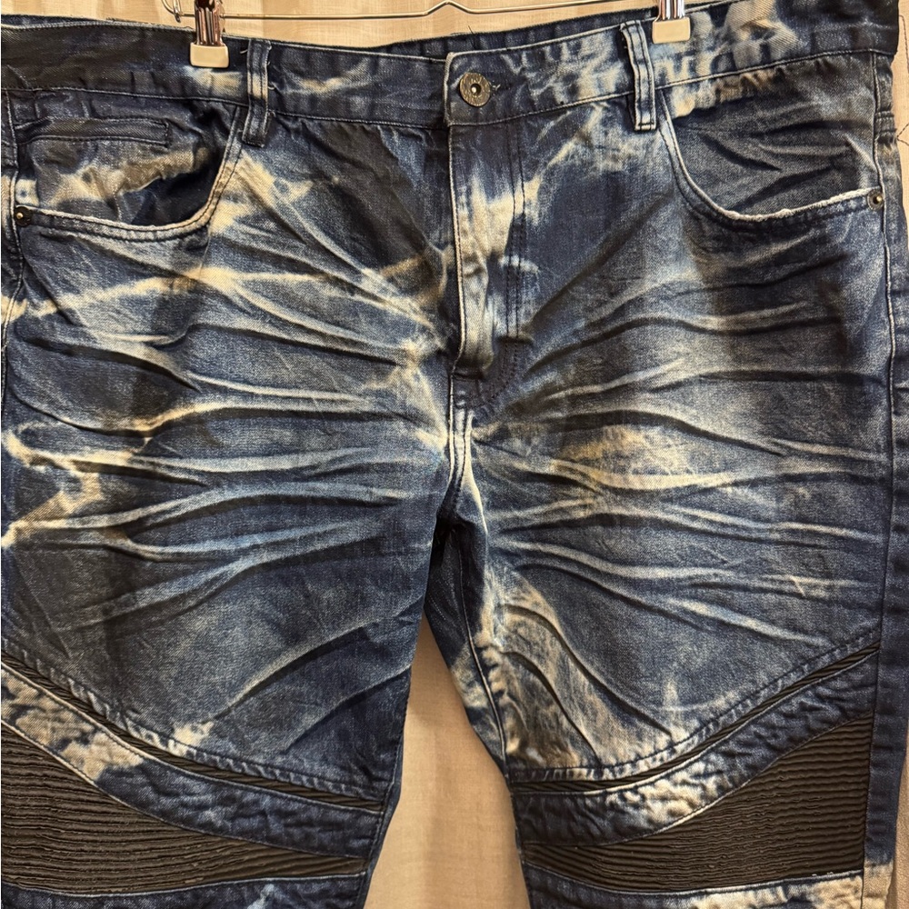 Smoke rise Ny Men's Distressed Blue Jeans - Picture 3 of 9